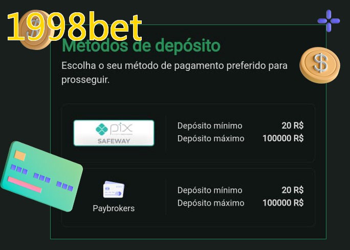 O cassino 1998betbet oferece uma grande variedade de métodos de pagamento