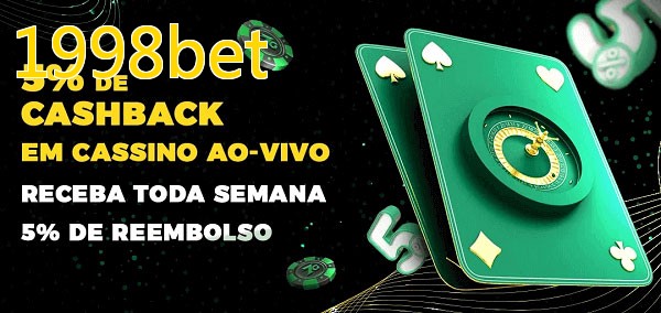 Promoções do cassino ao Vivo 1998bet